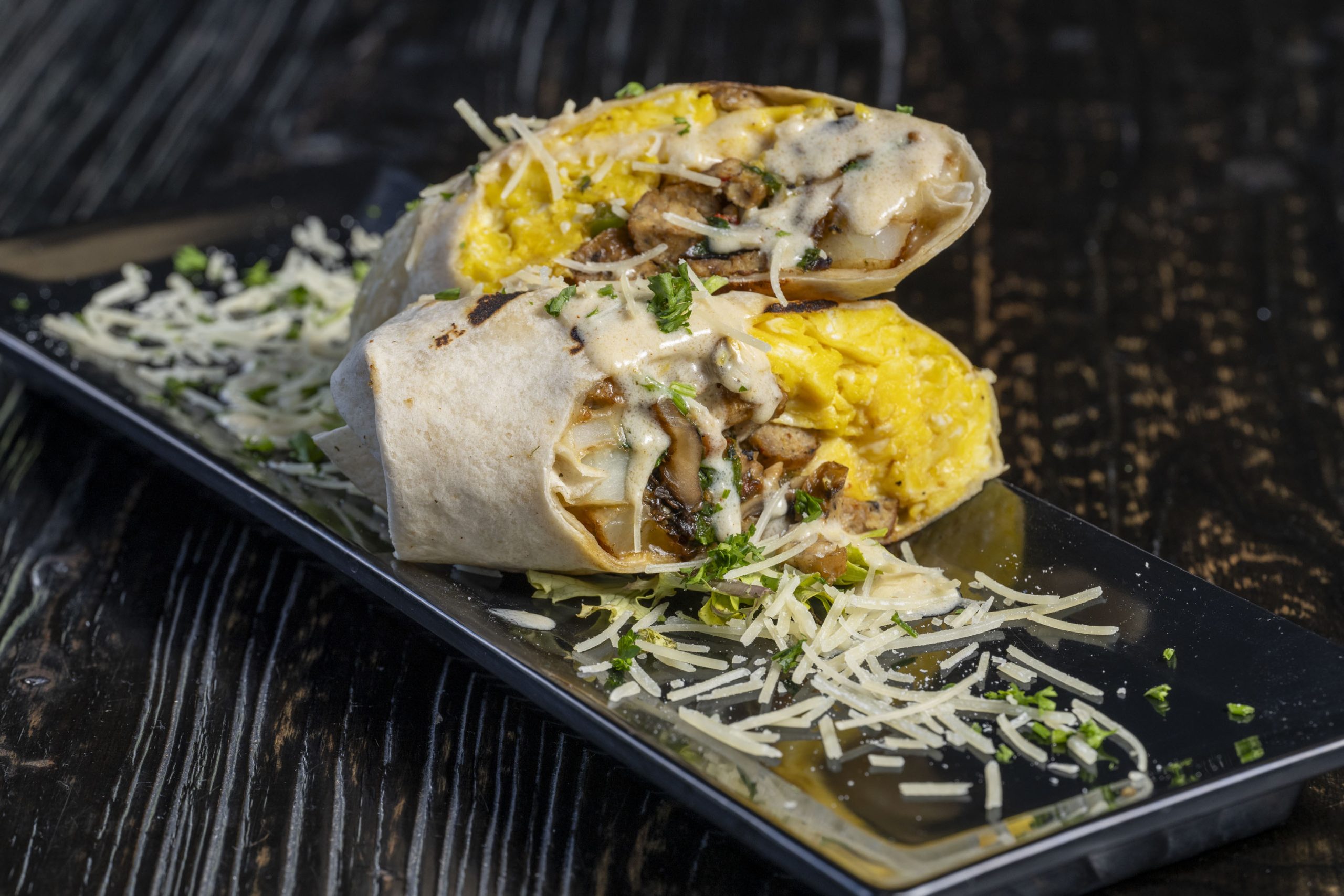 Breakfast Burrito at Fin and Feathers