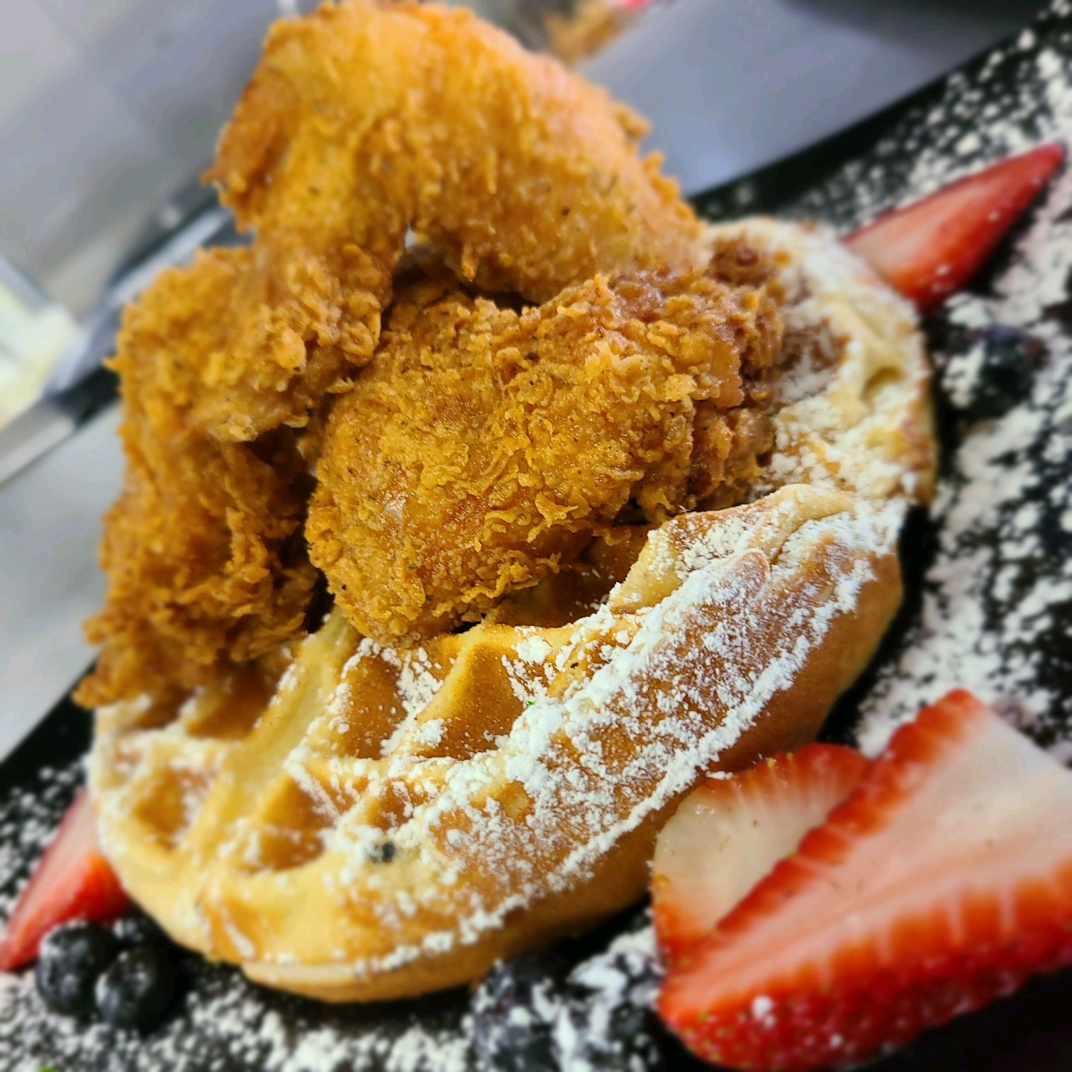 Chicken & Waffle at Fin and Feathers
