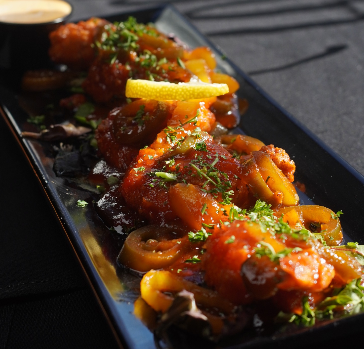 Dynamite Pepper Shrimp at Fin and Feathers