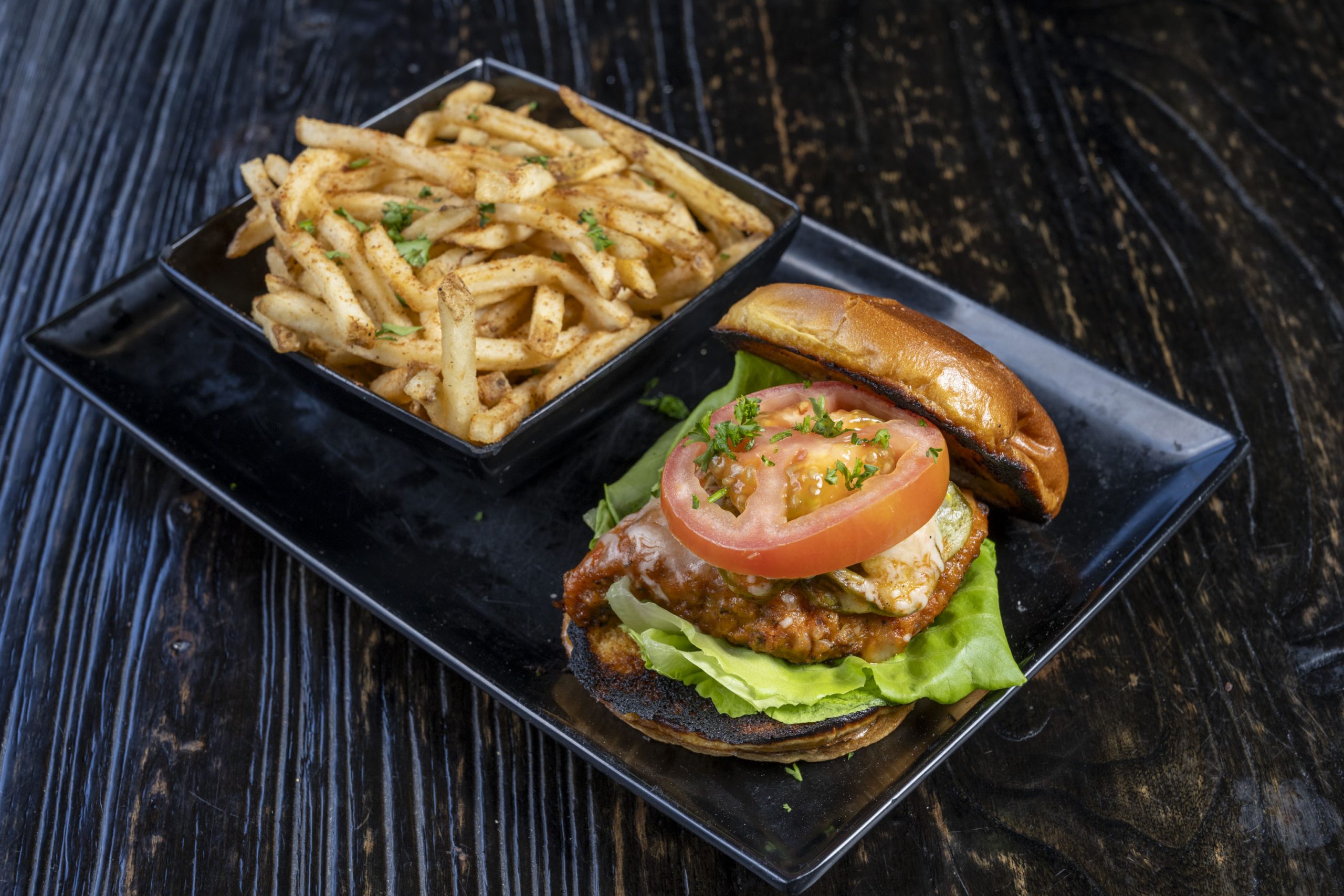 Fire Chicken Sandwich at Fin and Feathers
